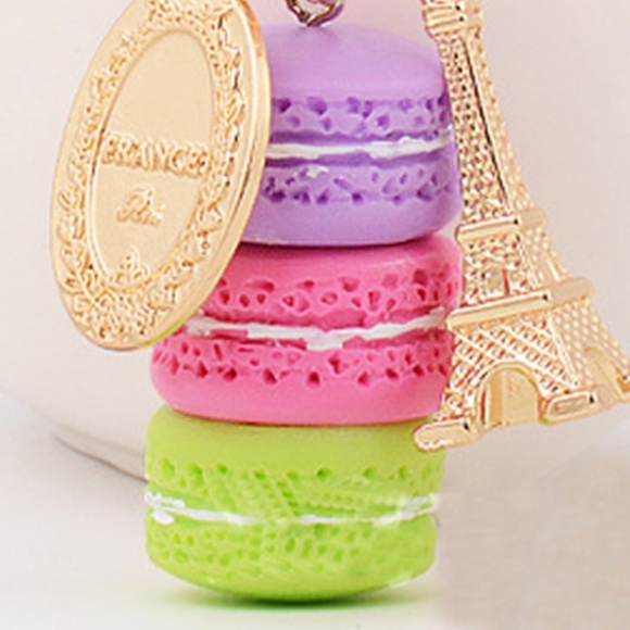 **CASSANDRA* Rosy Macaron Pendant Car Keychain Ring - Picture 3 of 3
